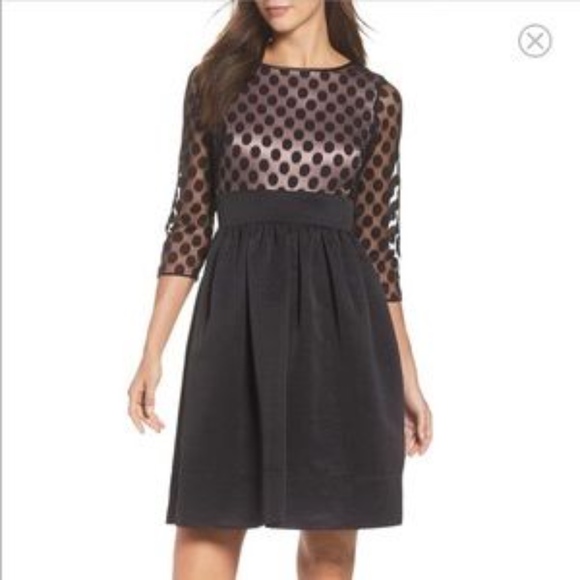Eliza J Polka Dot Fit & Flare Cocktail Dress - Picture 2 of 8